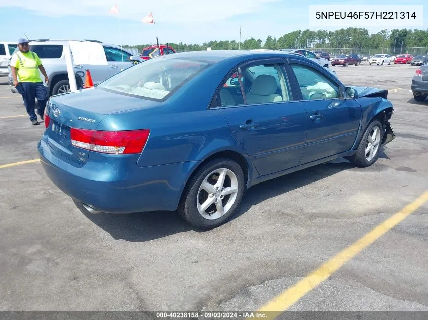 5NPEU46F57H221314 2007 Hyundai Sonata Limited/Se V6