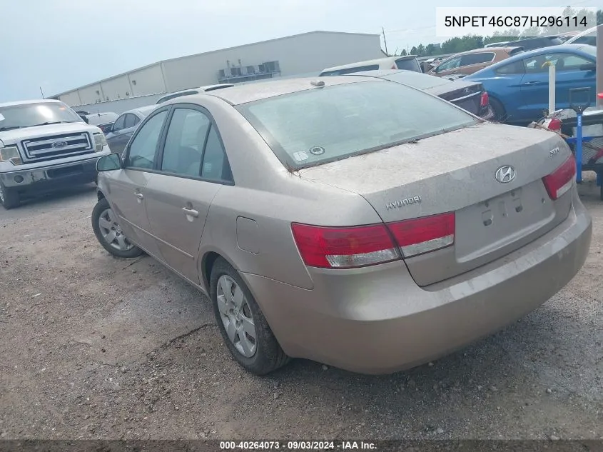 5NPET46C87H296114 2007 Hyundai Sonata Gls