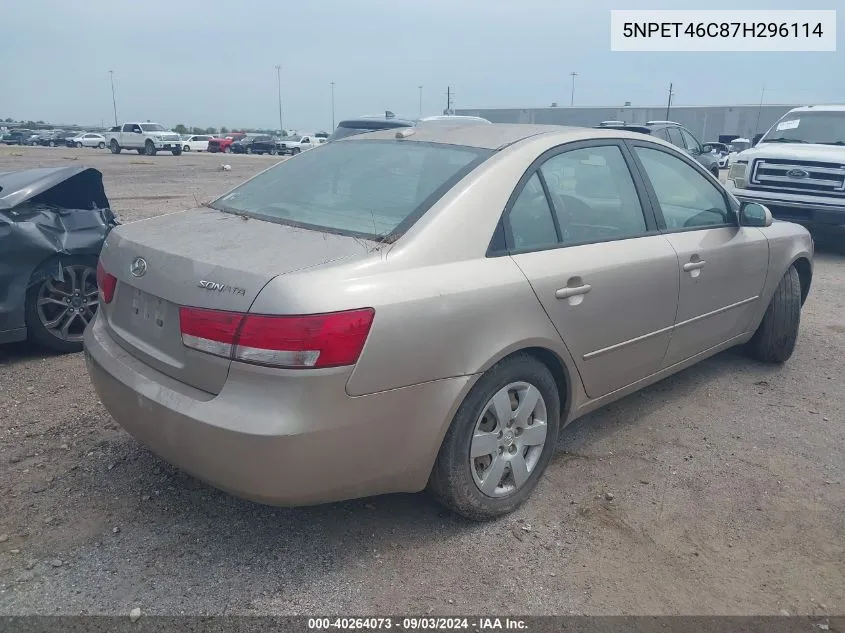 5NPET46C87H296114 2007 Hyundai Sonata Gls