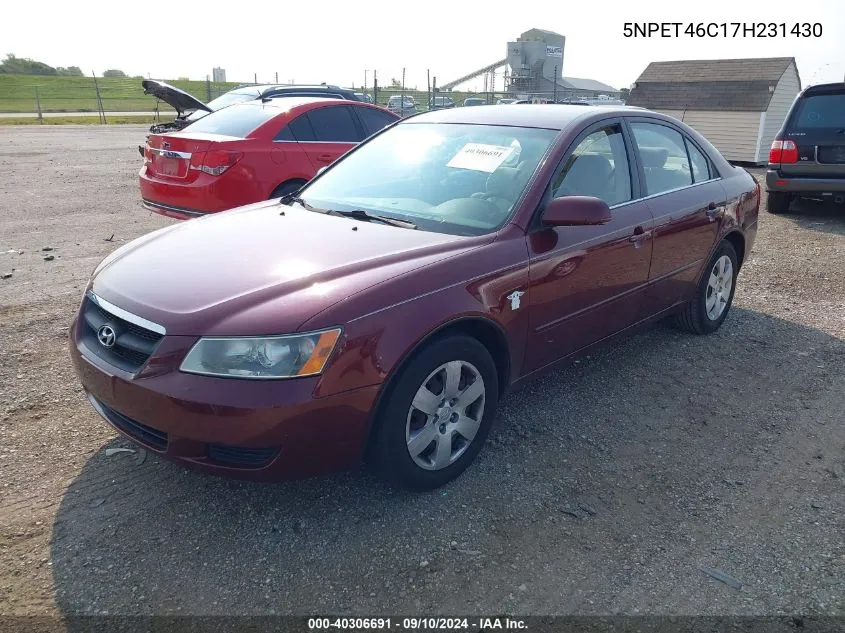 2007 Hyundai Sonata Gls VIN: 5NPET46C17H231430 Lot: 40306691