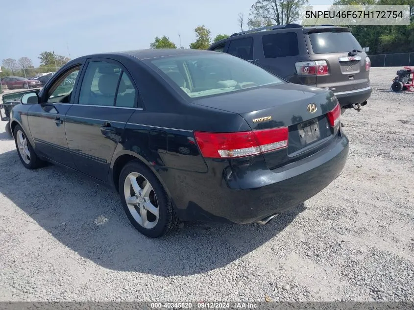 2007 Hyundai Sonata Limited/Se V6 VIN: 5NPEU46F67H172754 Lot: 40345820