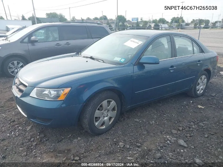 5NPET46C67H265038 2007 Hyundai Sonata Gls