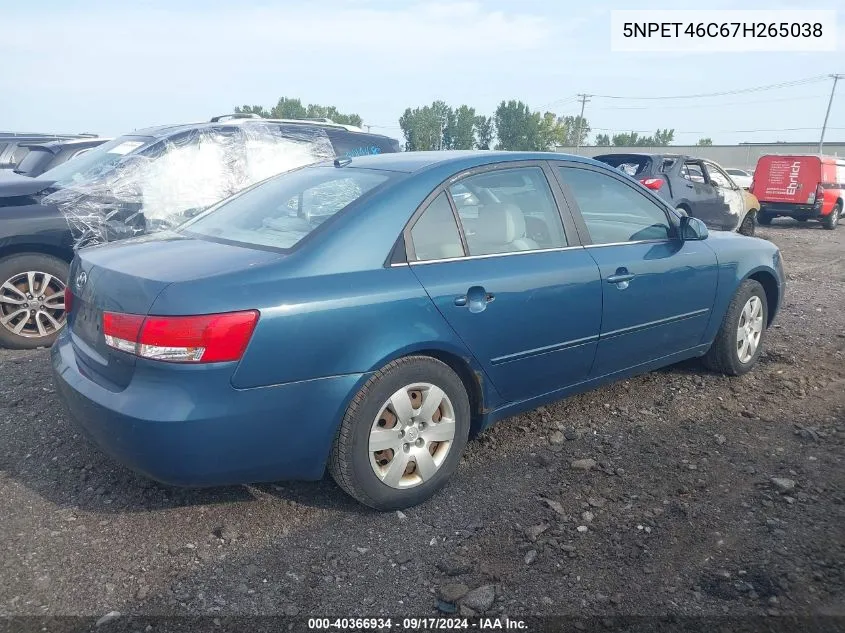 5NPET46C67H265038 2007 Hyundai Sonata Gls