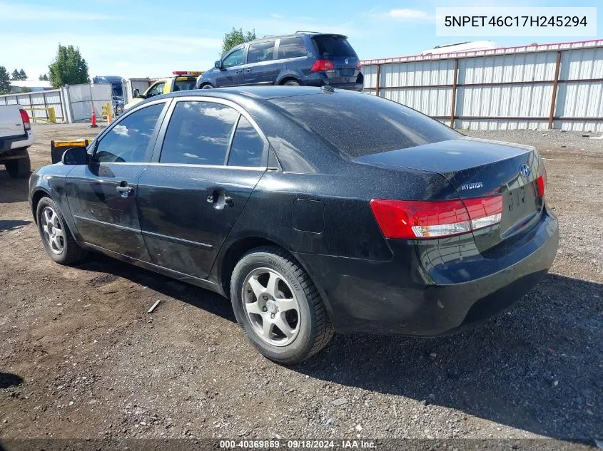 2007 Hyundai Sonata Gls VIN: 5NPET46C17H245294 Lot: 40369859