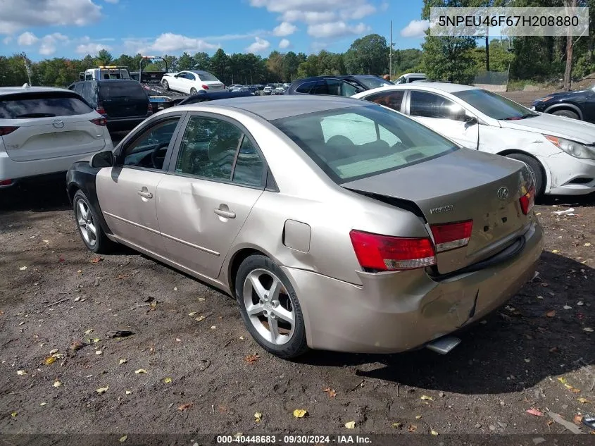 5NPEU46F67H208880 2007 Hyundai Sonata Limited/Limited W/Xm/Se V6