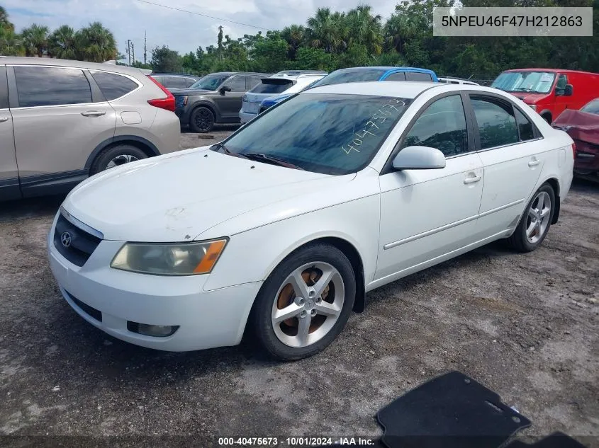 5NPEU46F47H212863 2007 Hyundai Sonata Limited/Se V6