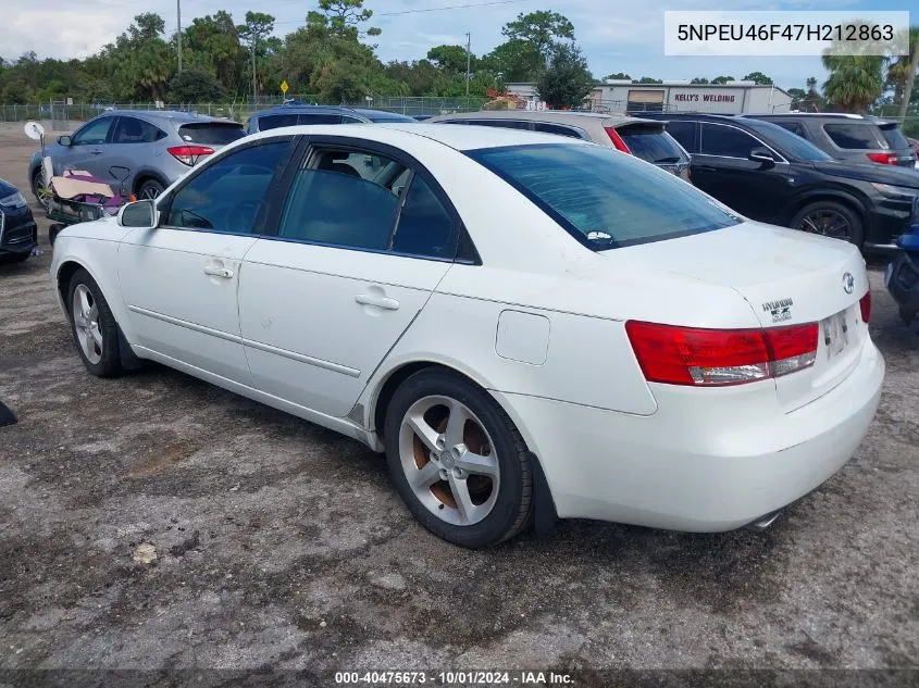 5NPEU46F47H212863 2007 Hyundai Sonata Limited/Se V6