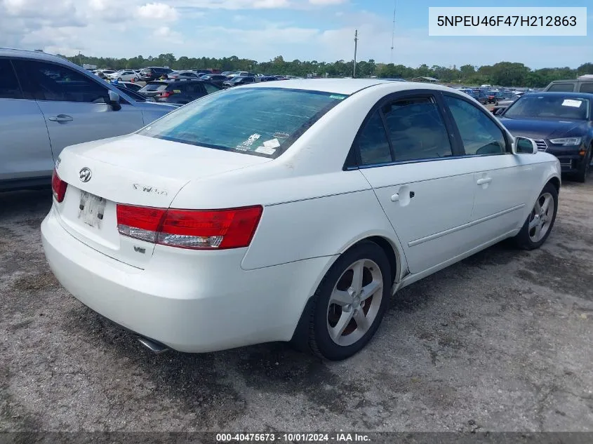 2007 Hyundai Sonata Limited/Se V6 VIN: 5NPEU46F47H212863 Lot: 40475673