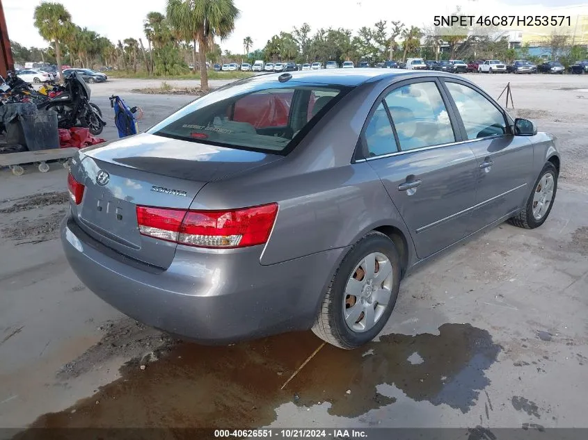 2007 Hyundai Sonata Gls VIN: 5NPET46C87H253571 Lot: 40626551