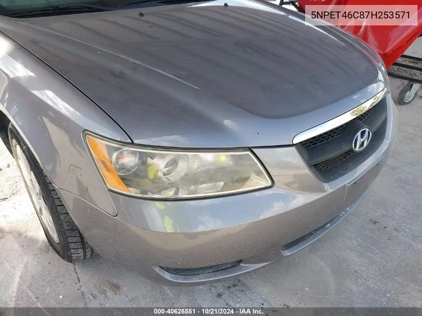 2007 Hyundai Sonata Gls VIN: 5NPET46C87H253571 Lot: 40626551