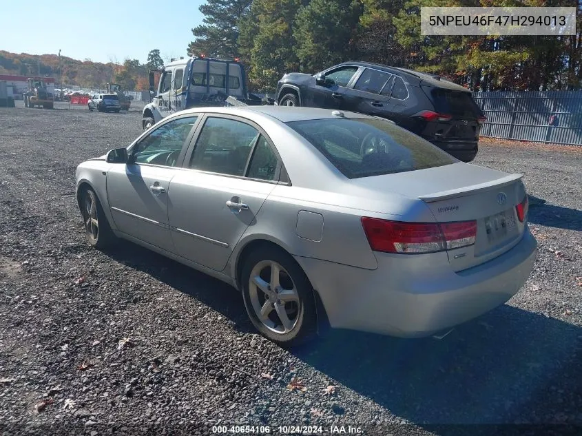 2007 Hyundai Sonata Limited/Se V6 VIN: 5NPEU46F47H294013 Lot: 40654106