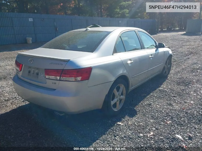 2007 Hyundai Sonata Limited/Se V6 VIN: 5NPEU46F47H294013 Lot: 40654106