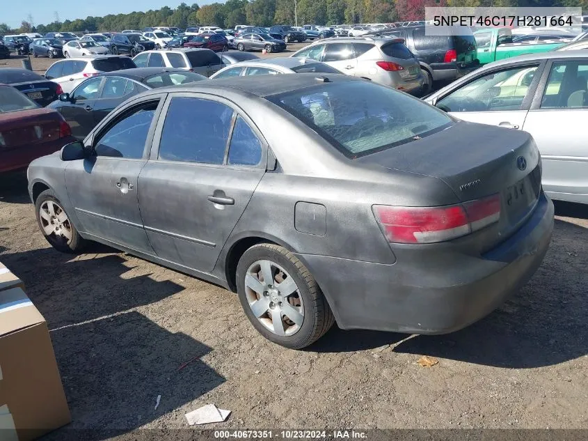 2007 Hyundai Sonata Gls VIN: 5NPET46C17H281664 Lot: 40673351