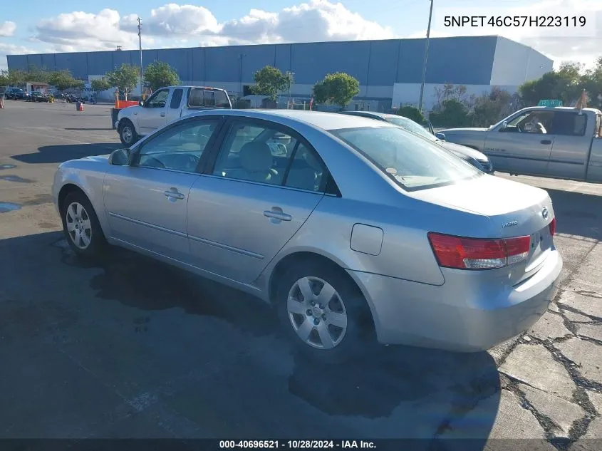 2007 Hyundai Sonata Gls VIN: 5NPET46C57H223119 Lot: 40696521