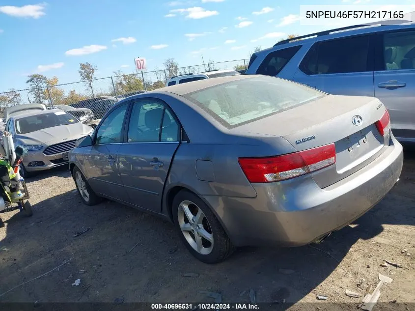 2007 Hyundai Sonata Limited/Se V6 VIN: 5NPEU46F57H217165 Lot: 40696531