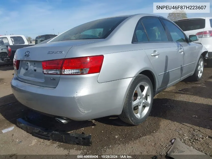 5NPEU46F87H223607 2007 Hyundai Sonata Limited/Se V6