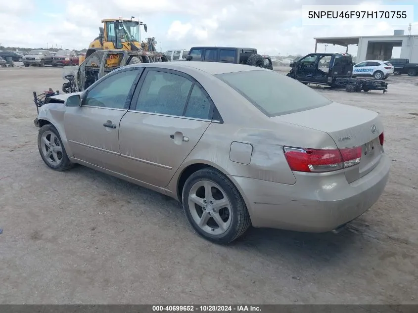 2007 Hyundai Sonata Limited/Se V6 VIN: 5NPEU46F97H170755 Lot: 40699652