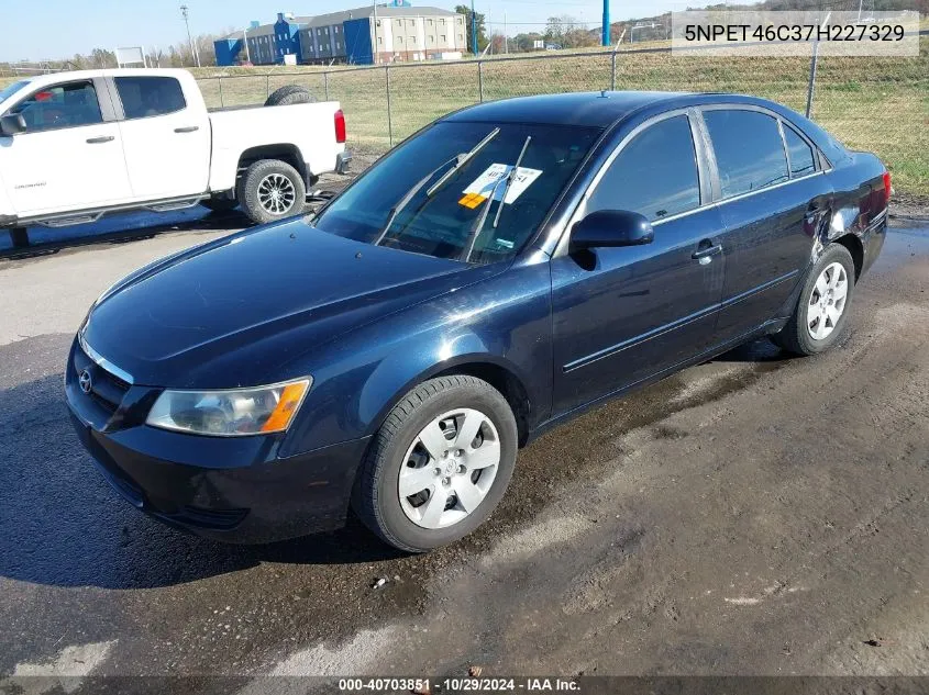 2007 Hyundai Sonata Gls VIN: 5NPET46C37H227329 Lot: 40703851