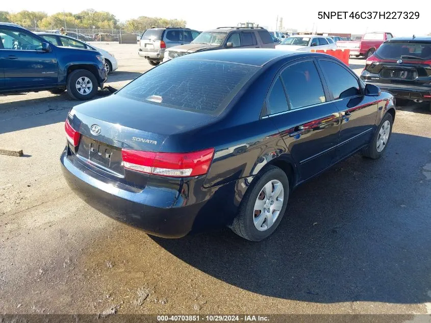 2007 Hyundai Sonata Gls VIN: 5NPET46C37H227329 Lot: 40703851