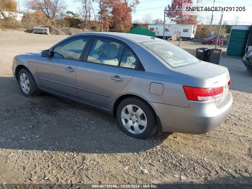 2007 Hyundai Sonata Gls VIN: 5NPET46C87H291205 Lot: 40718186