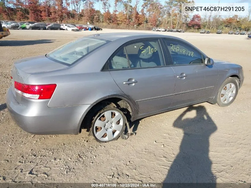 2007 Hyundai Sonata Gls VIN: 5NPET46C87H291205 Lot: 40718186