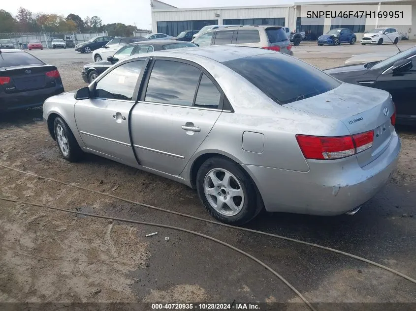 2007 Hyundai Sonata Limited/Se V6 VIN: 5NPEU46F47H169951 Lot: 40720935