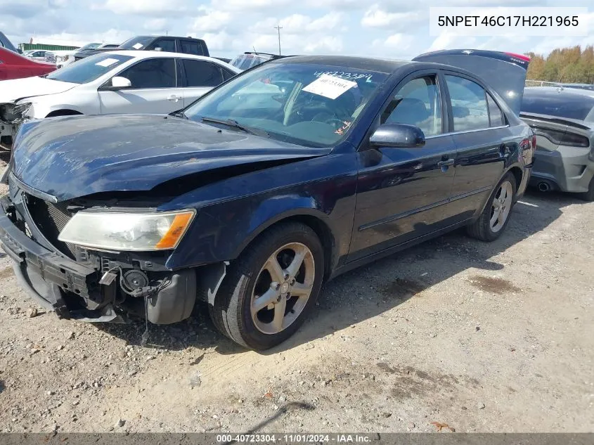 2007 Hyundai Sonata Gls VIN: 5NPET46C17H221965 Lot: 40723304