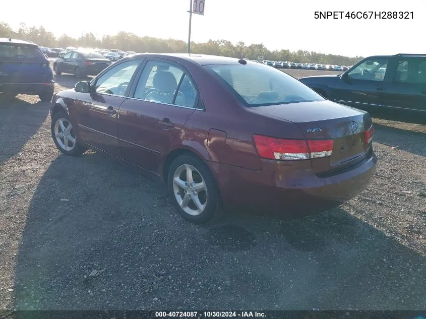 2007 Hyundai Sonata Gls VIN: 5NPET46C67H288321 Lot: 40724087