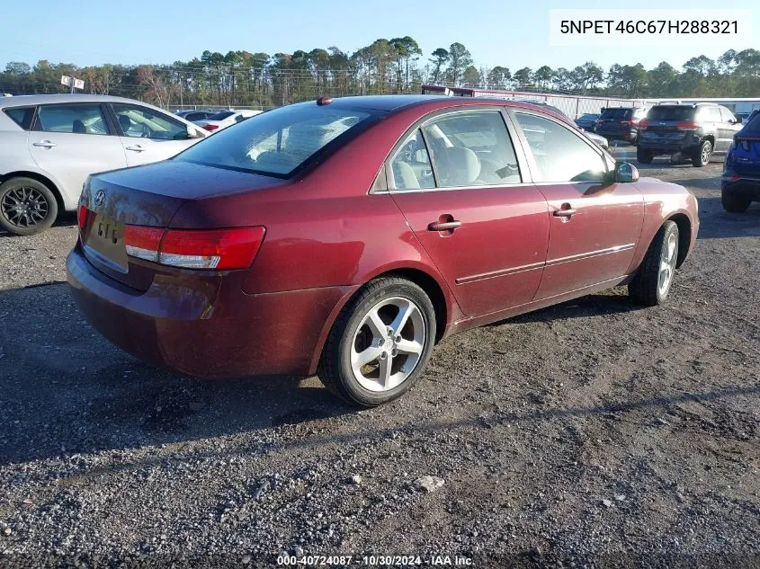 2007 Hyundai Sonata Gls VIN: 5NPET46C67H288321 Lot: 40724087