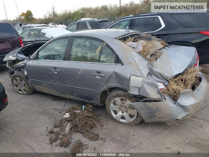 2007 Hyundai Sonata Gls VIN: 5NPET46C47H275955 Lot: 40762527