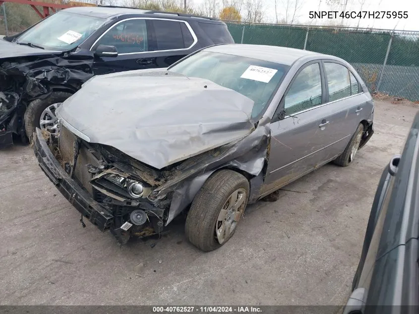 2007 Hyundai Sonata Gls VIN: 5NPET46C47H275955 Lot: 40762527