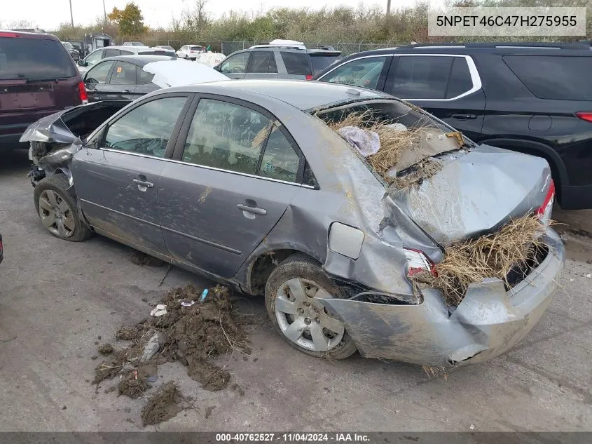 2007 Hyundai Sonata Gls VIN: 5NPET46C47H275955 Lot: 40762527