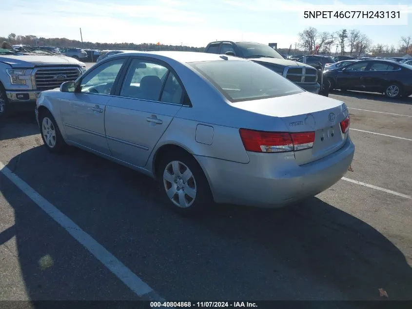 2007 Hyundai Sonata Gls VIN: 5NPET46C77H243131 Lot: 40804868