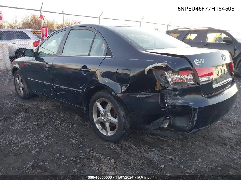 2007 Hyundai Sonata Limited/Se V6 VIN: 5NPEU46F77H184508 Lot: 40806506