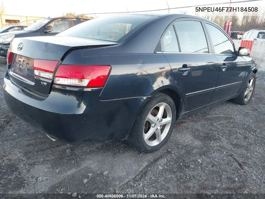 2007 Hyundai Sonata Limited/Se V6 VIN: 5NPEU46F77H184508 Lot: 40806506