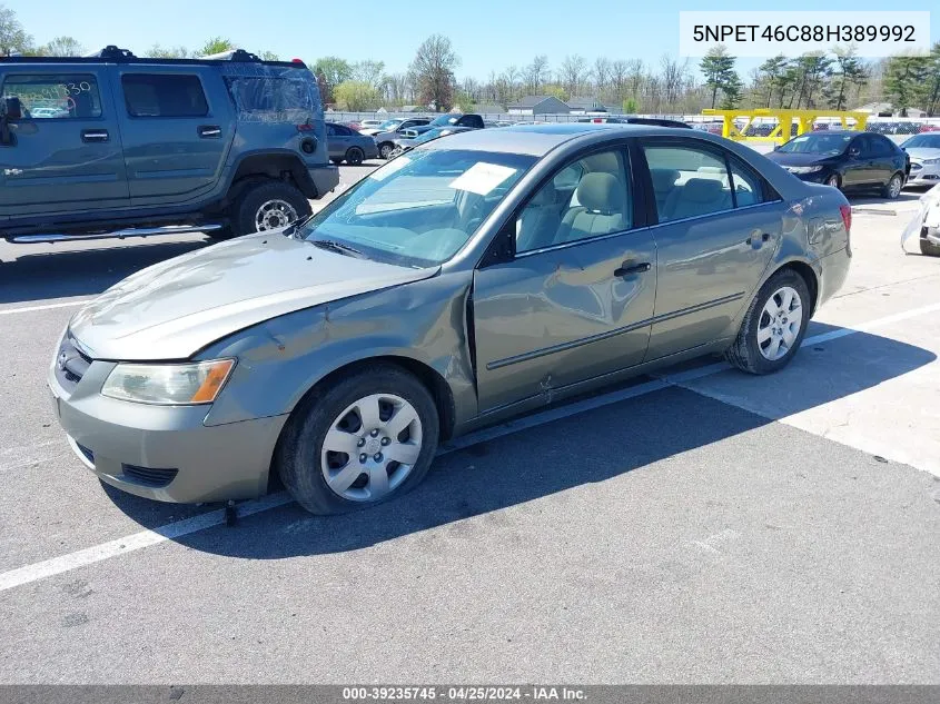 2008 Hyundai Sonata Gls VIN: 5NPET46C88H389992 Lot: 39235745