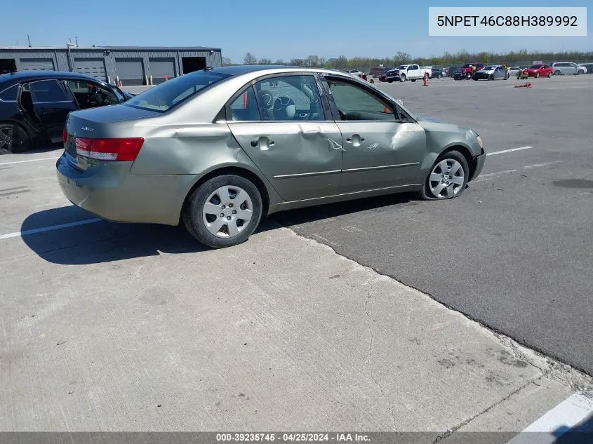 2008 Hyundai Sonata Gls VIN: 5NPET46C88H389992 Lot: 39235745