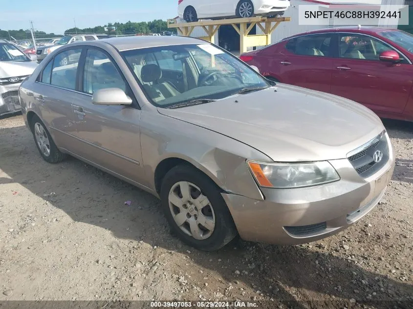 2008 Hyundai Sonata Gls VIN: 5NPET46C88H392441 Lot: 39497053