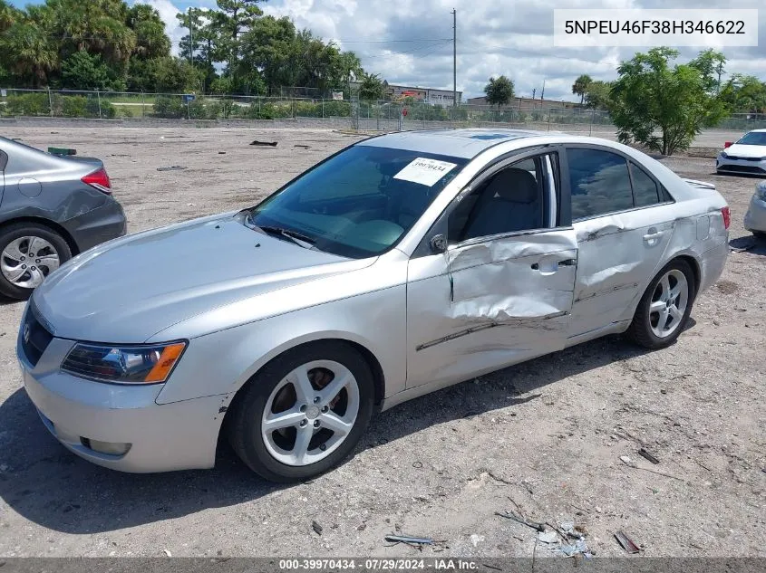 5NPEU46F38H346622 2008 Hyundai Sonata Limited V6/Se V6