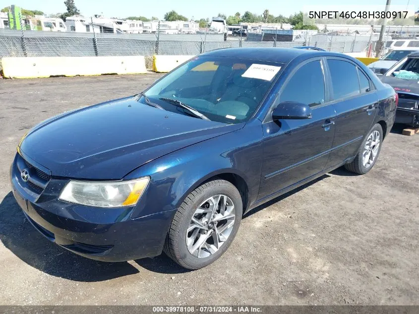 2008 Hyundai Sonata Gls VIN: 5NPET46C48H380917 Lot: 39978108