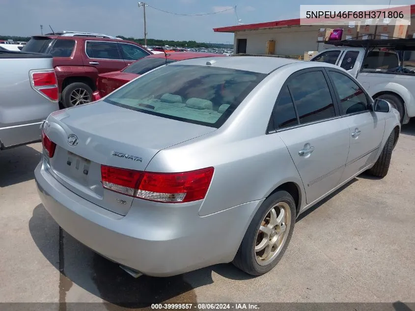 2008 Hyundai Sonata Limited V6/Se V6 VIN: 5NPEU46F68H371806 Lot: 39999557