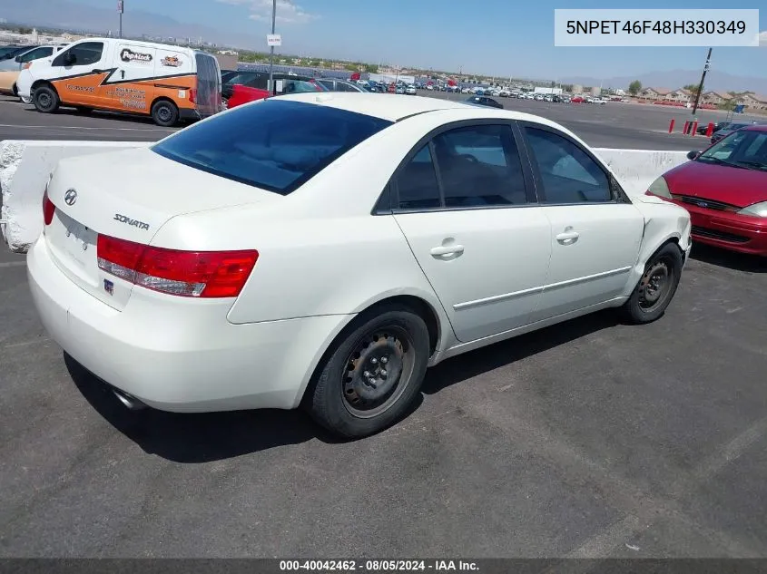 2008 Hyundai Sonata Gls V6 VIN: 5NPET46F48H330349 Lot: 40042462