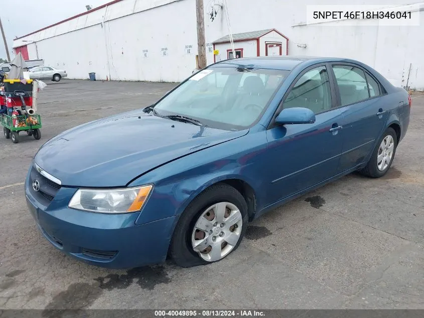 2008 Hyundai Sonata Gls V6 VIN: 5NPET46F18H346041 Lot: 40049895