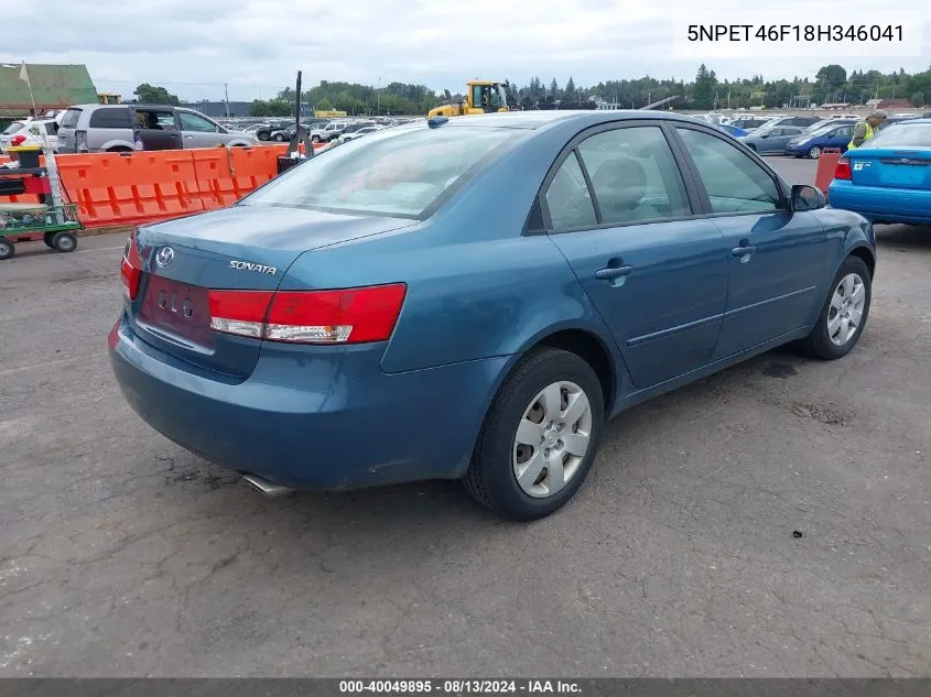 5NPET46F18H346041 2008 Hyundai Sonata Gls V6