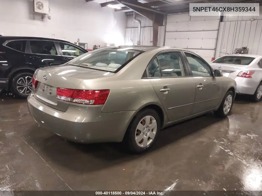 5NPET46CX8H359344 2008 Hyundai Sonata Gls