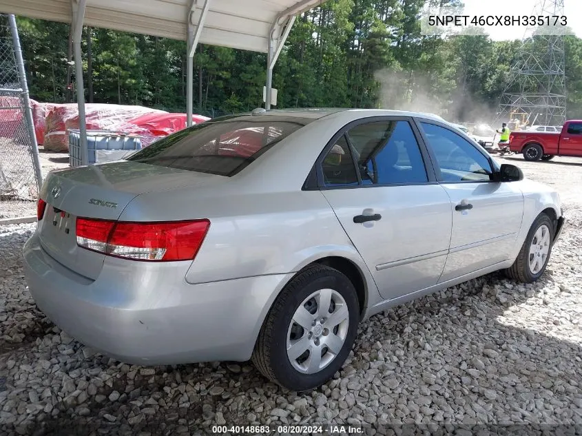 2008 Hyundai Sonata Gls VIN: 5NPET46CX8H335173 Lot: 40148683