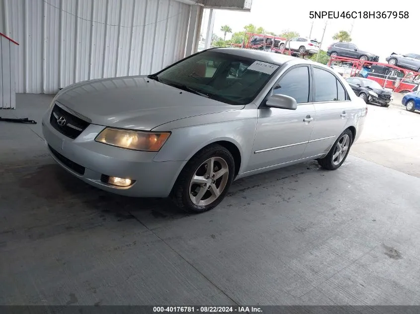 2008 Hyundai Sonata Limited/Se VIN: 5NPEU46C18H367958 Lot: 40176781