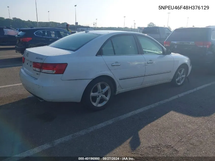 5NPEU46F48H376129 2008 Hyundai Sonata Limited V6/Se V6