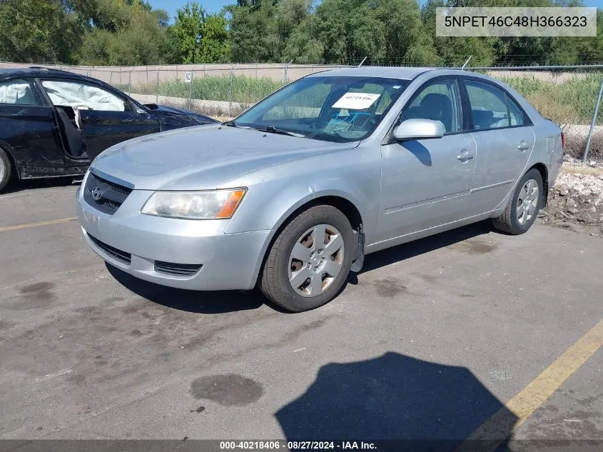 2008 Hyundai Sonata Gls VIN: 5NPET46C48H366323 Lot: 40218406