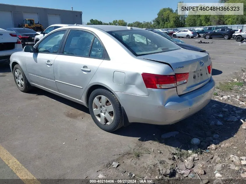 2008 Hyundai Sonata Gls VIN: 5NPET46C48H366323 Lot: 40218406